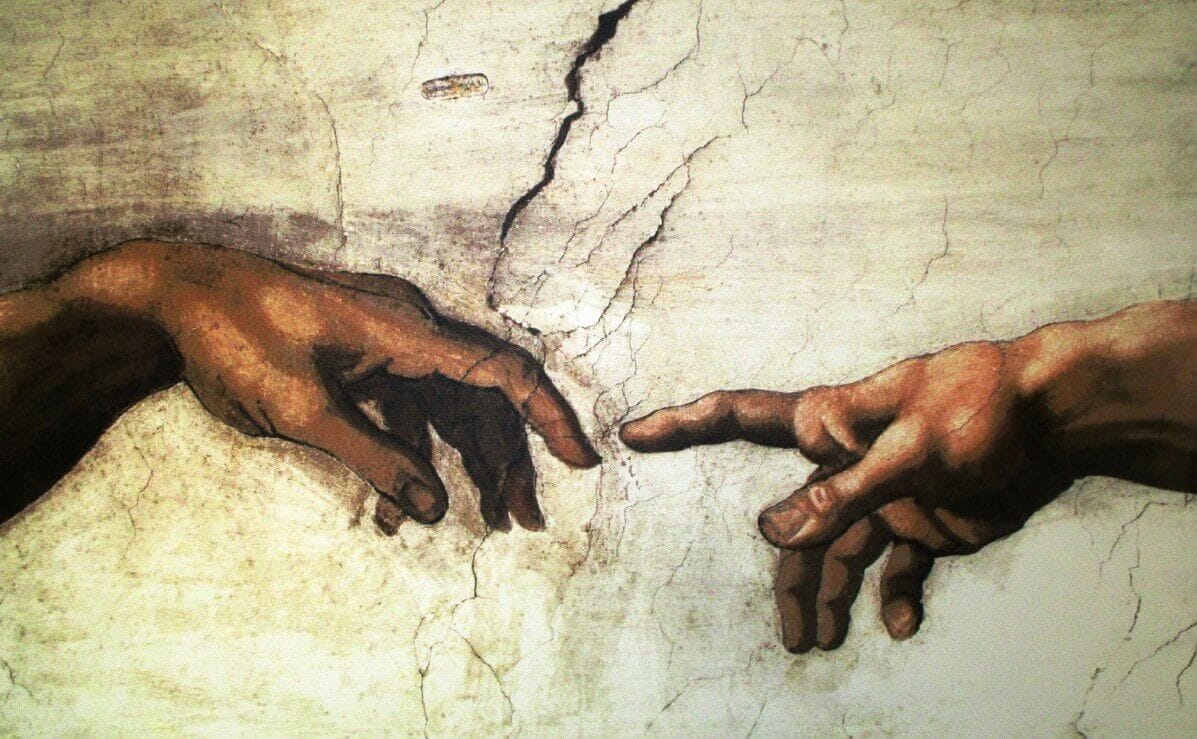 The Creation of Adam hands